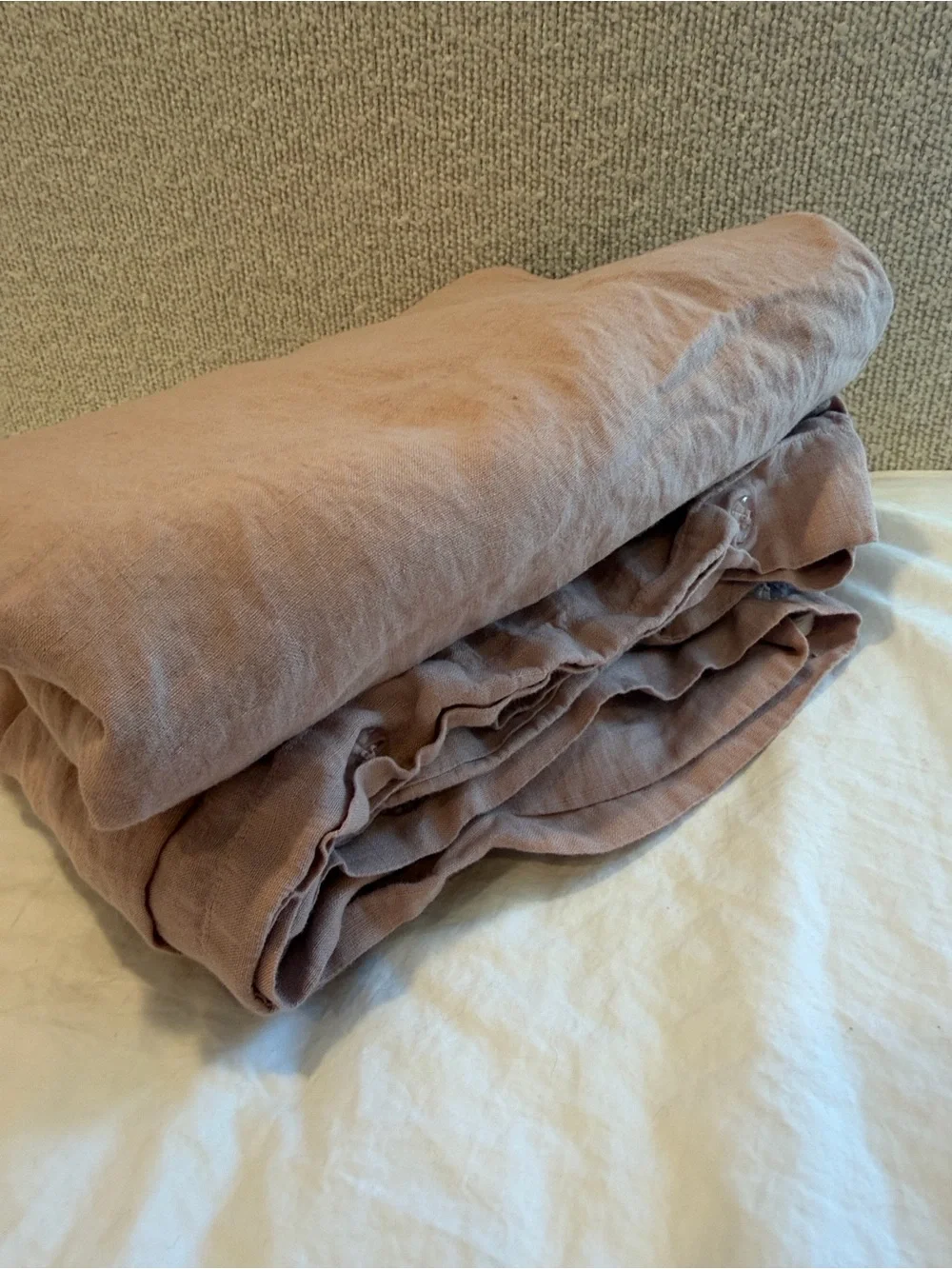 Quince European Linen Duvet Cover King Cal King Dusty Mauve